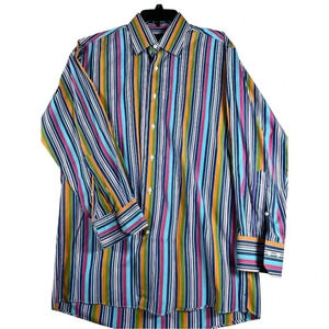 Mario Tomei Made In Italy Cotton Multicolor Long Sleeve Button Up Shirt